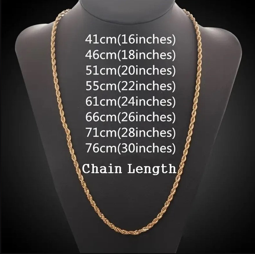 Collar chapado en oro de 2 piezas de 18 quilates para hombres y mujeres