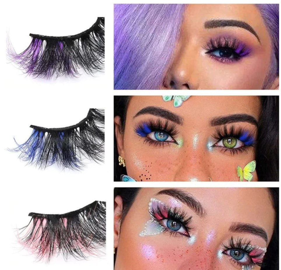 3D Volume Color Lashes Fluffy Handmade Colored Lashes