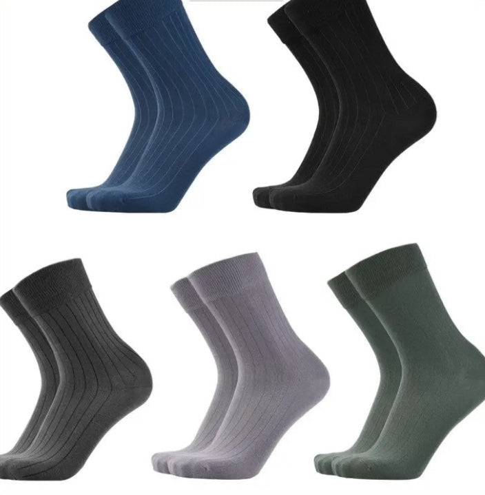 5 pares de calcetines de algodón a media pantorrilla para hombre
