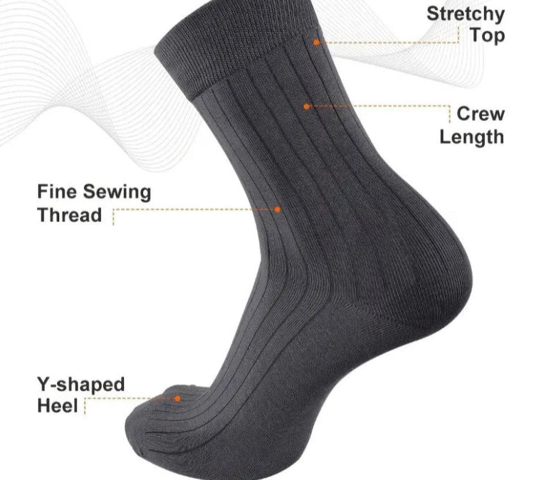 5 Pairs Men's Mid-Calf Cotton Socks