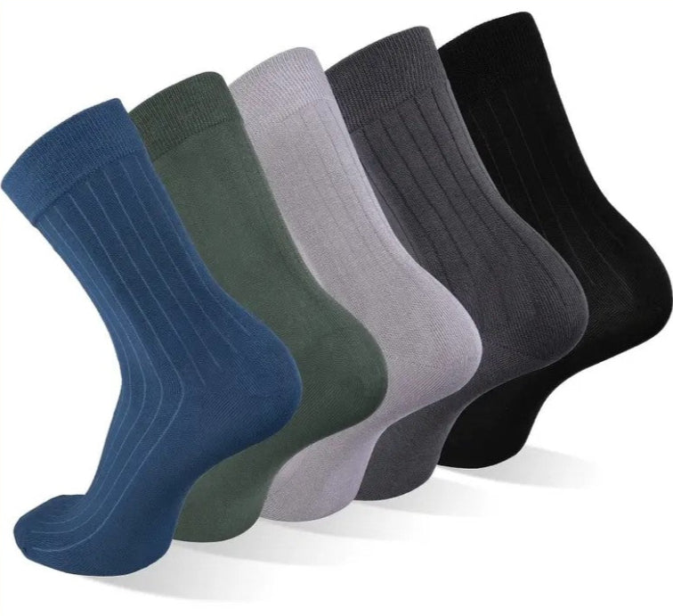 5 pares de calcetines de algodón a media pantorrilla para hombre