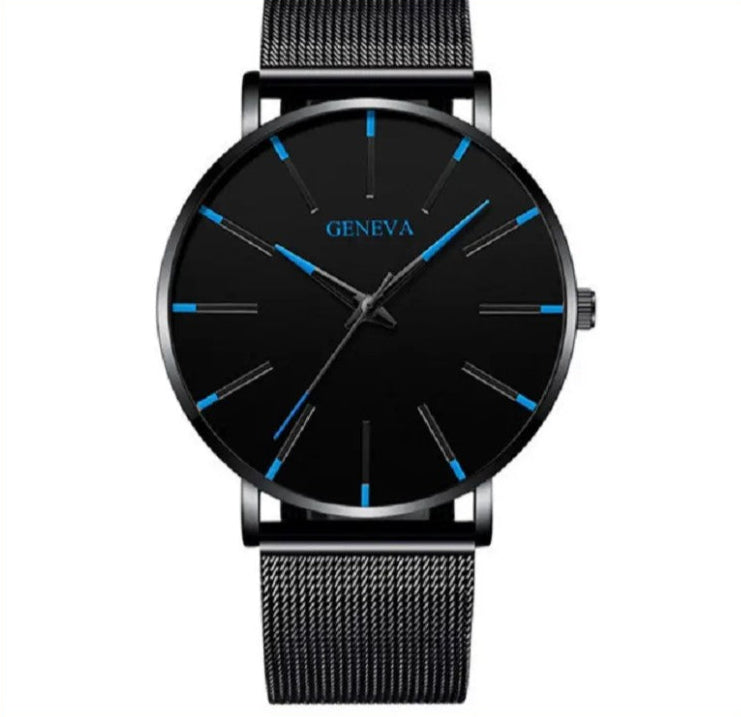Men's Fashion Ultra-Thin Stainless Steel Mesh Belt Quartz Watch