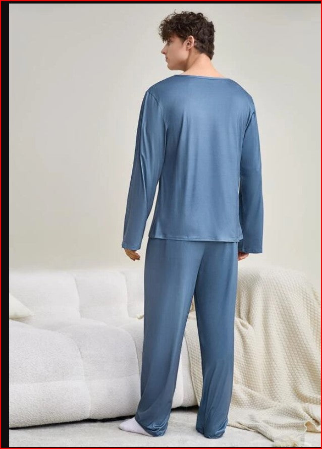 Men Slogan Graphic Tee & Drawstring PJ Set