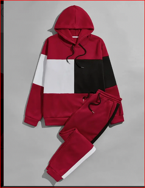 Men's 2 PC Hooded Sweatshirt Pullover Hoodies and Drawstring Sweatpants