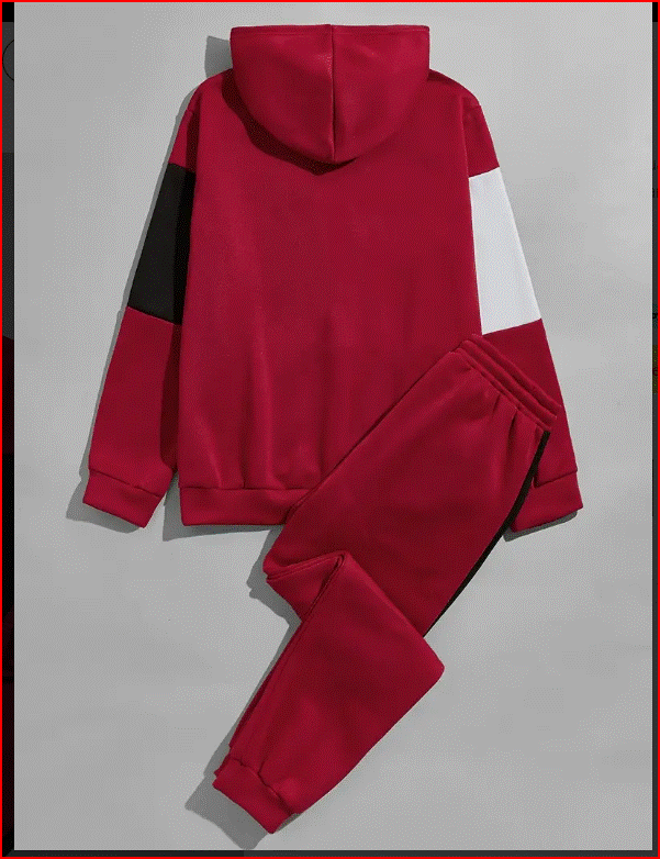 Men's 2 PC Hooded Sweatshirt Pullover Hoodies and Drawstring Sweatpants