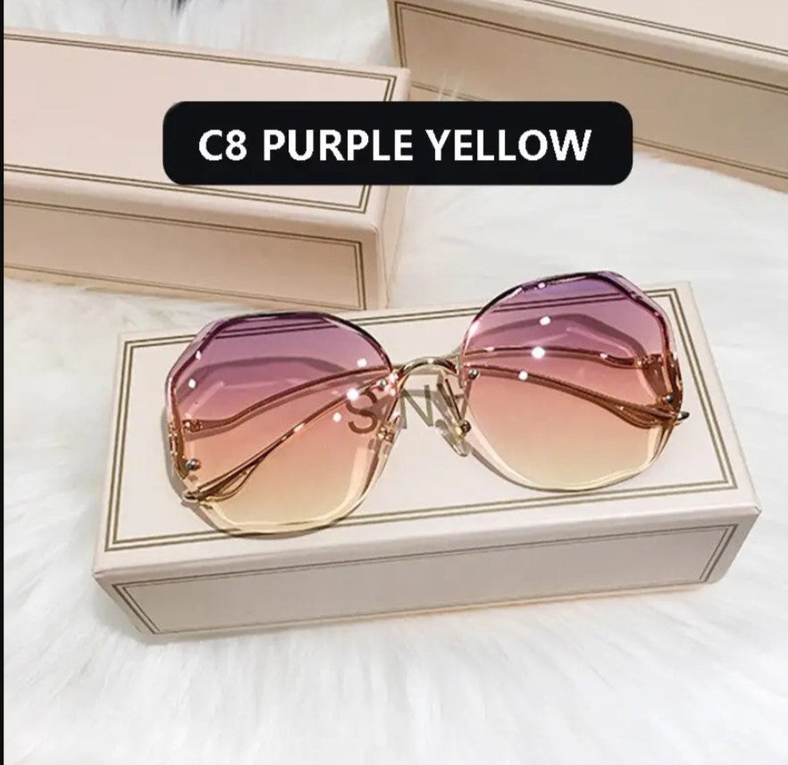 Fashion Women Sunglasses Metal Oversized Square