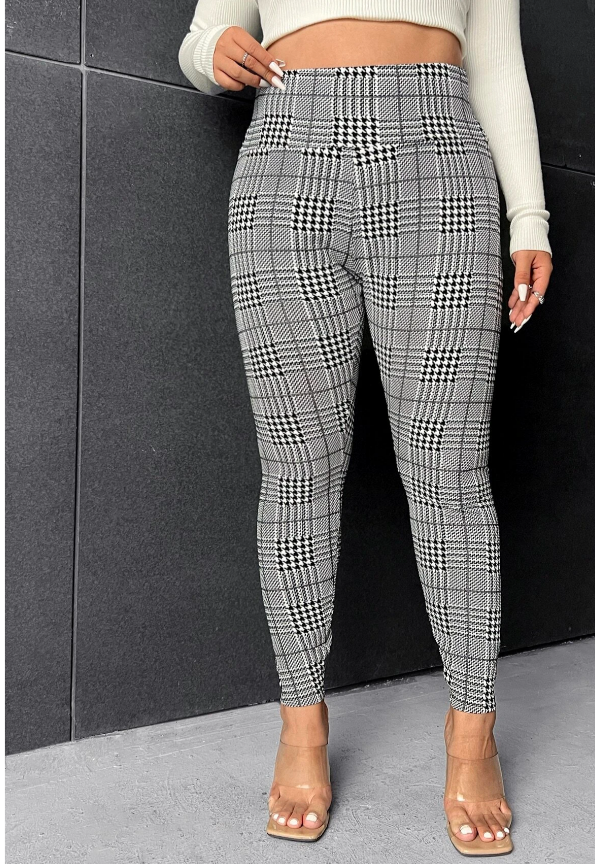 Leggings a cuadros Glen con curvas