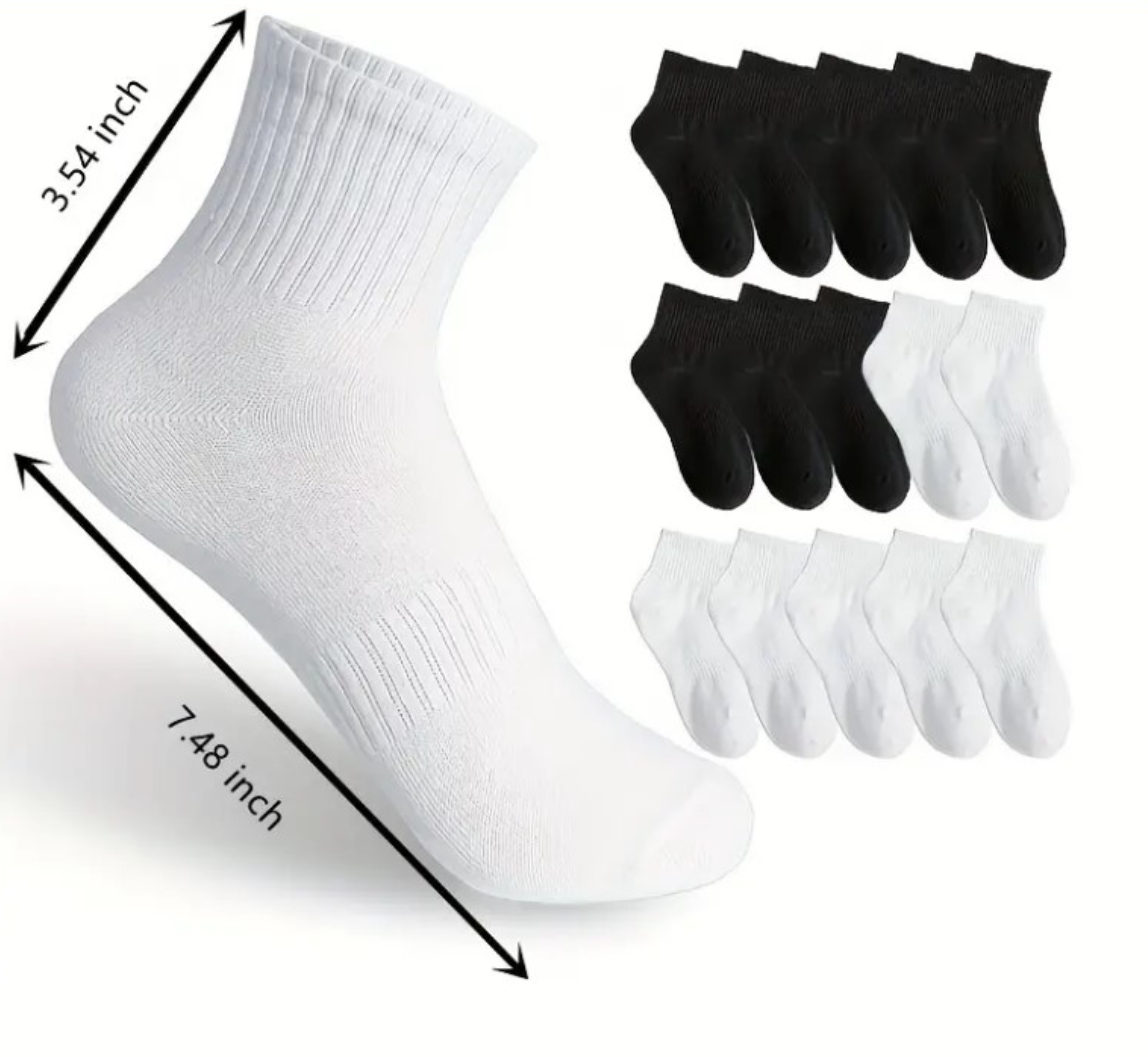 16 Pairs Women Solid Short Socks