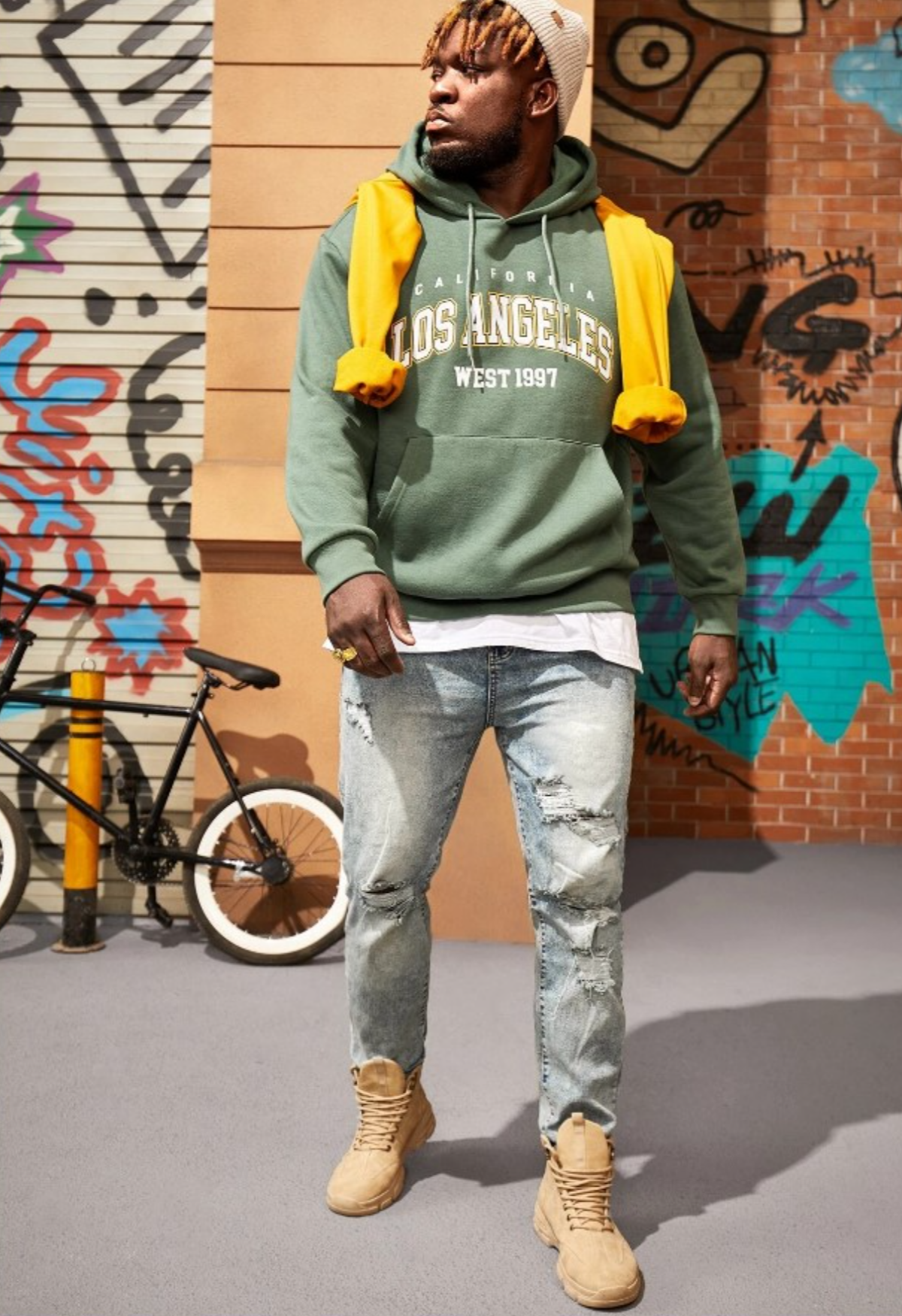Men Cotton Ripped Slim Straight Jeans