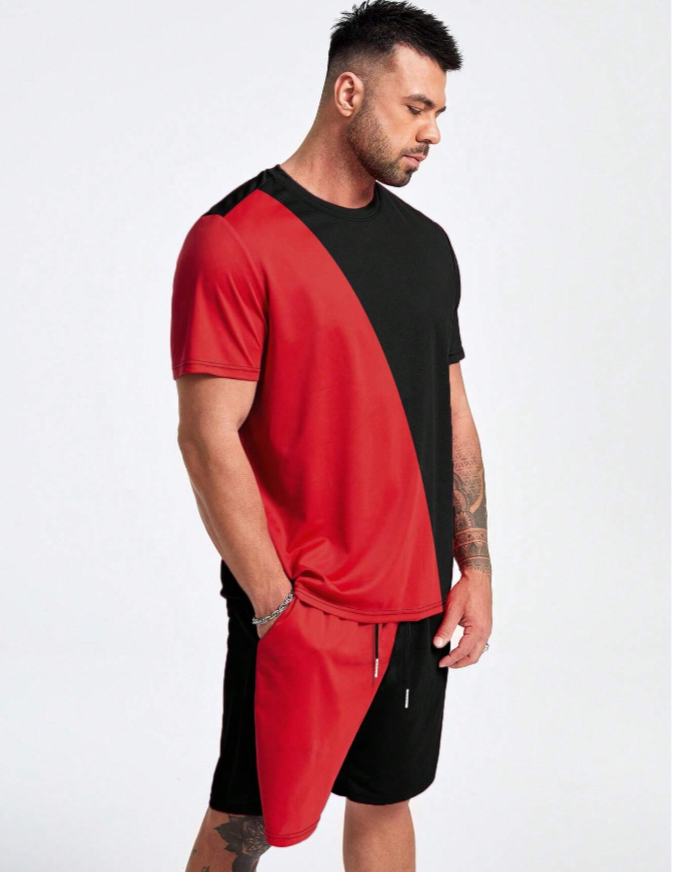 Extended Sizes Men Two PC Tee & Drawstring Shorts