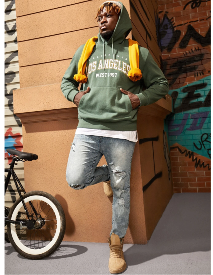 Men Ripped Slim Straight Jeans