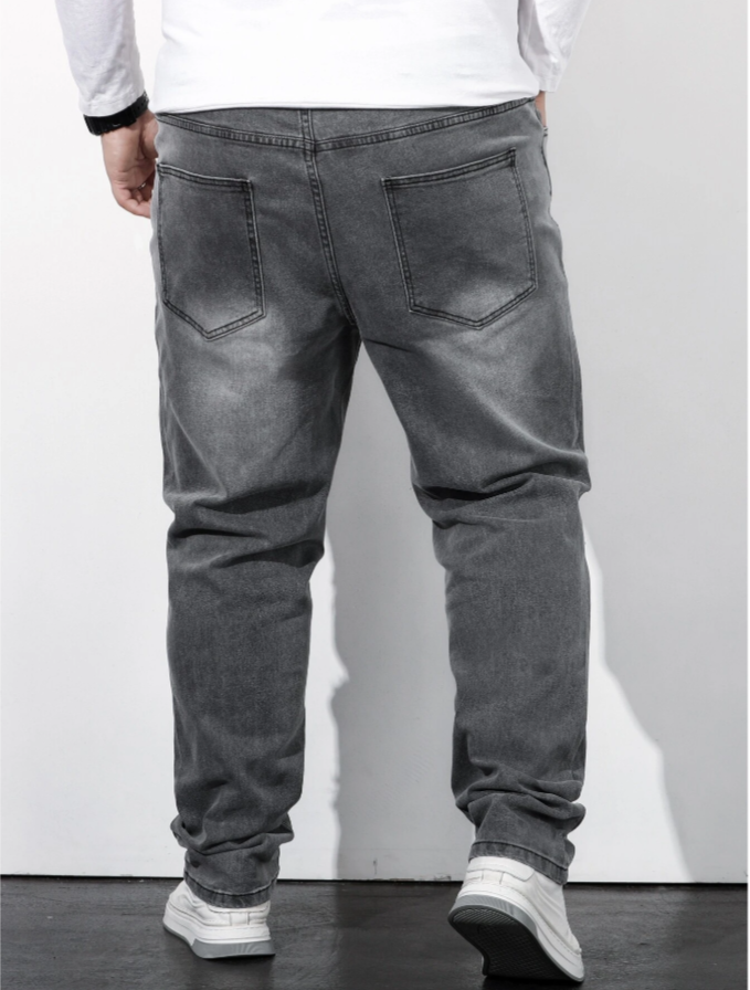 Extended Sizes Ripped Straight Leg Jeans
