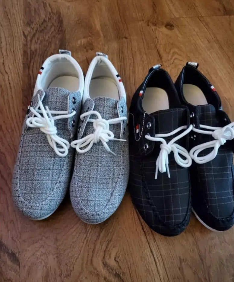 Plaid Loafer Canvas Shoes, Spring And Summer