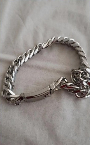 Men's Fashion Golden-Silver Plated 10mm Bracelet