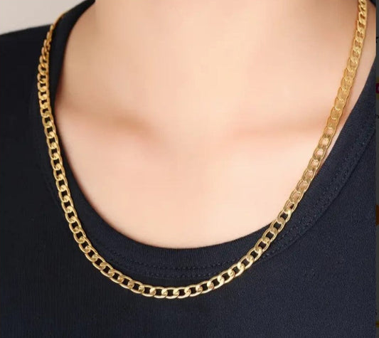 1 pieza collar dorado para hombre y mujer 