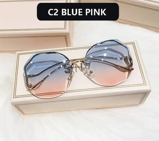Fashion Women Sunglasses Metal Oversized Square