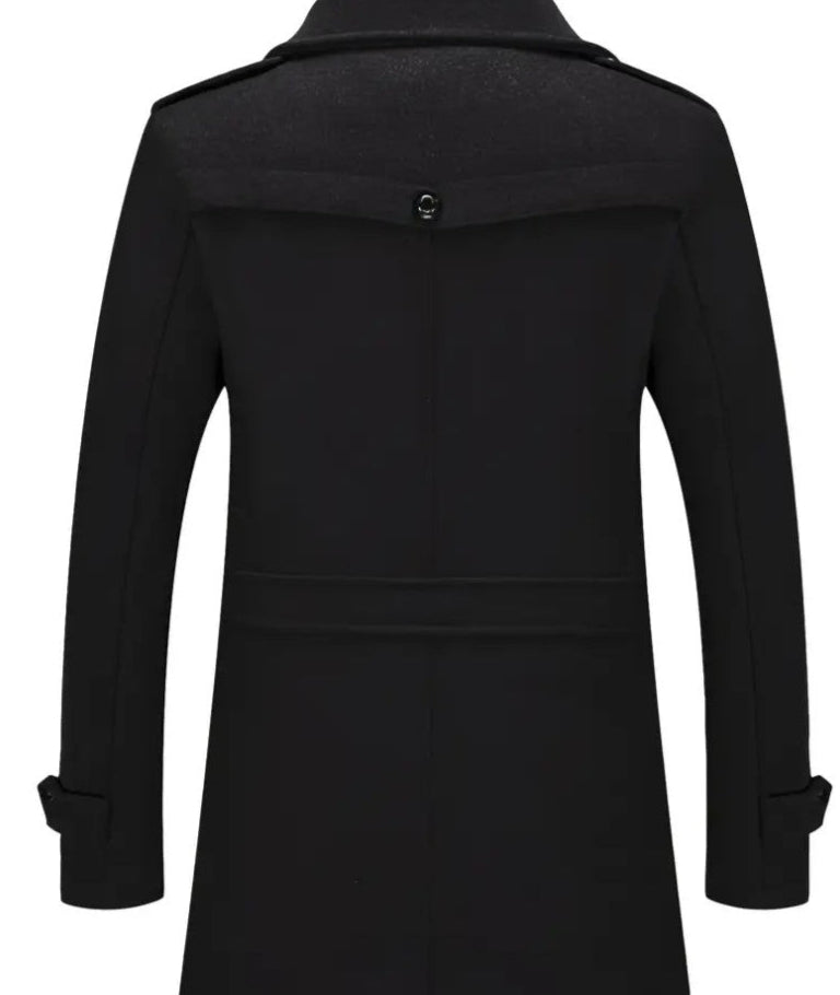 Business Woolen Coat Double Collar Jacket
