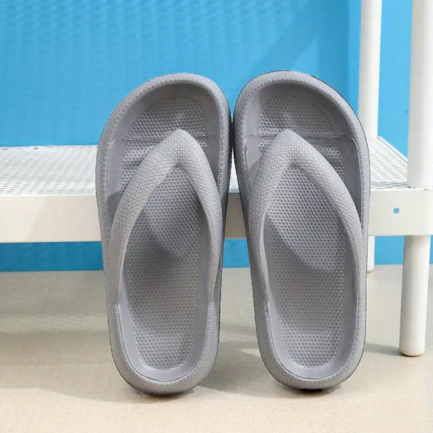 Zapatillas de plataforma para mujer, chanclas de interior de color sólido 
