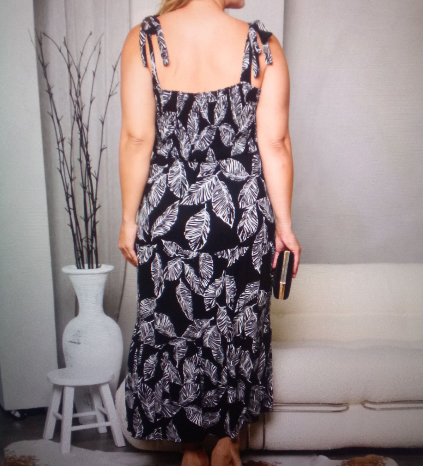 Smock Leaf Maxi Dress