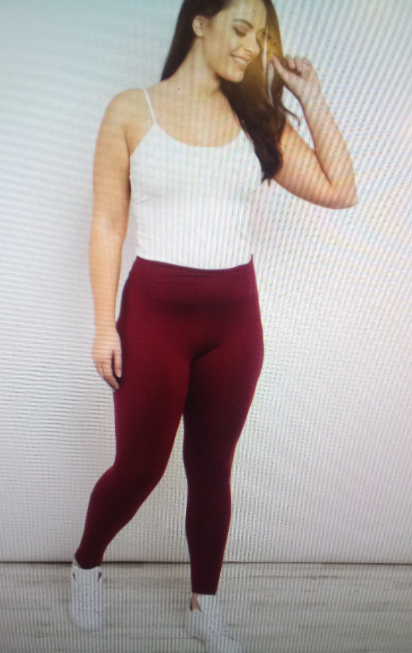 BURGUNDY PLUS SIZE LEGGINGS