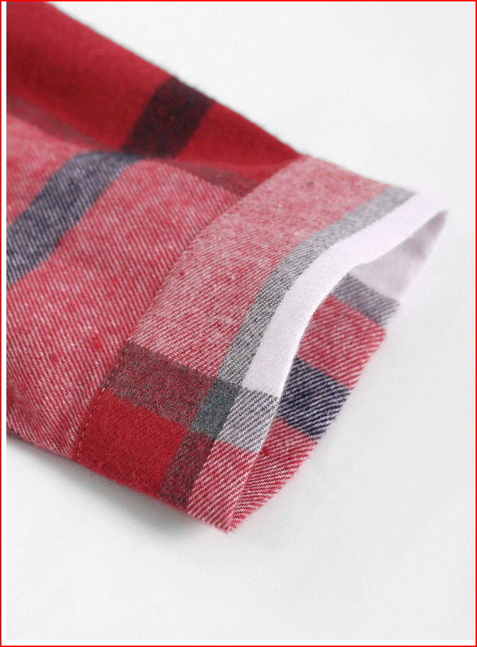 Men Plaid Dual Pocket Drawstring Hooded Shirt