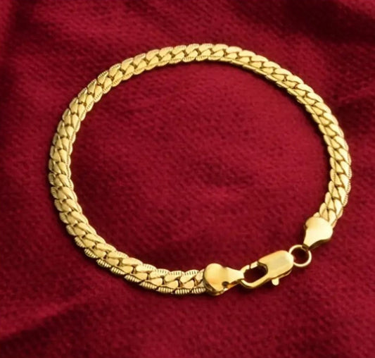 Pulsera de cadena de vértebras planas para hombre 