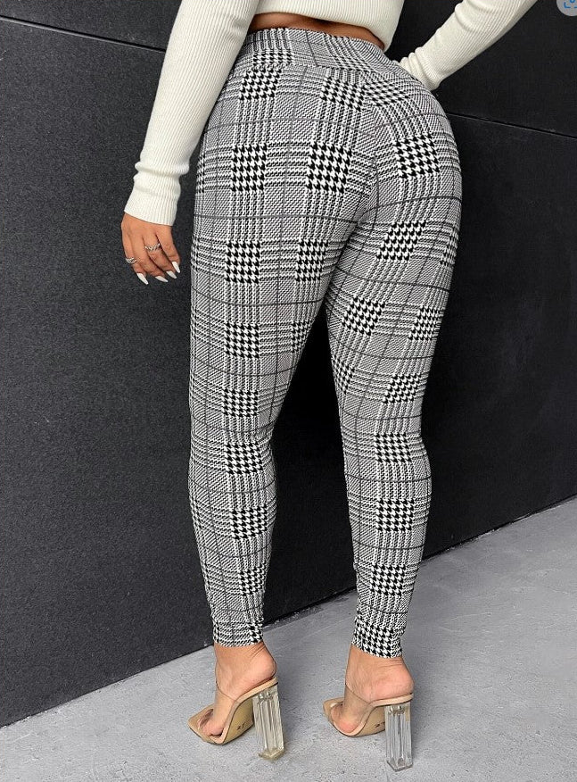Leggings a cuadros Glen con curvas 