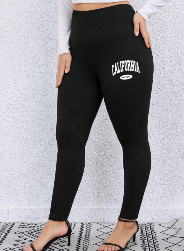 Plus Letter Graphic Leggings