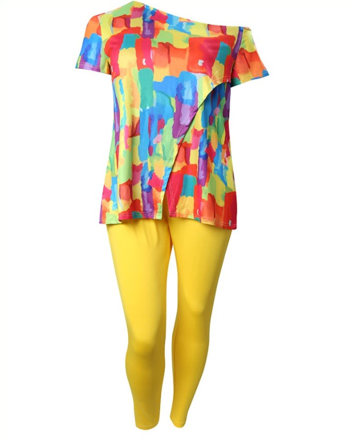 Plus Size Tie Dye Top & Pants Set