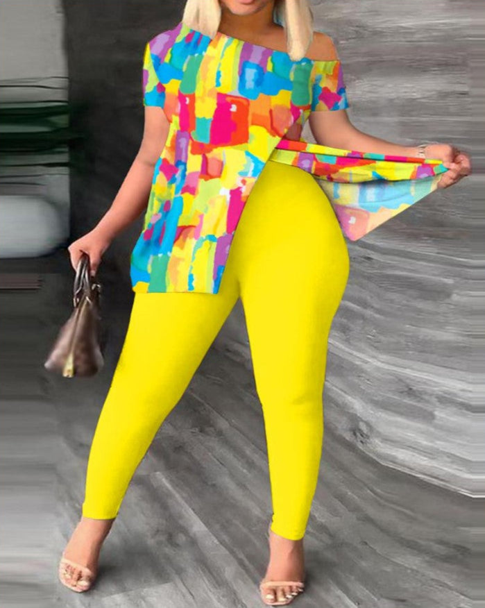 Plus Size Tie Dye Top & Pants Set