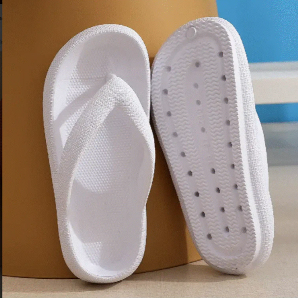 Zapatillas de plataforma para mujer, chanclas de interior de color sólido 