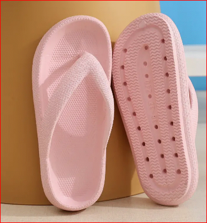 Zapatillas de plataforma para mujer, chanclas de interior de color sólido 