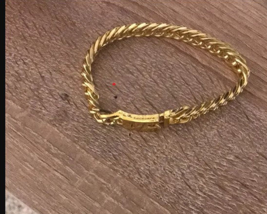 Men's Fashion Golden-Silver Plated 10mm Bracelet