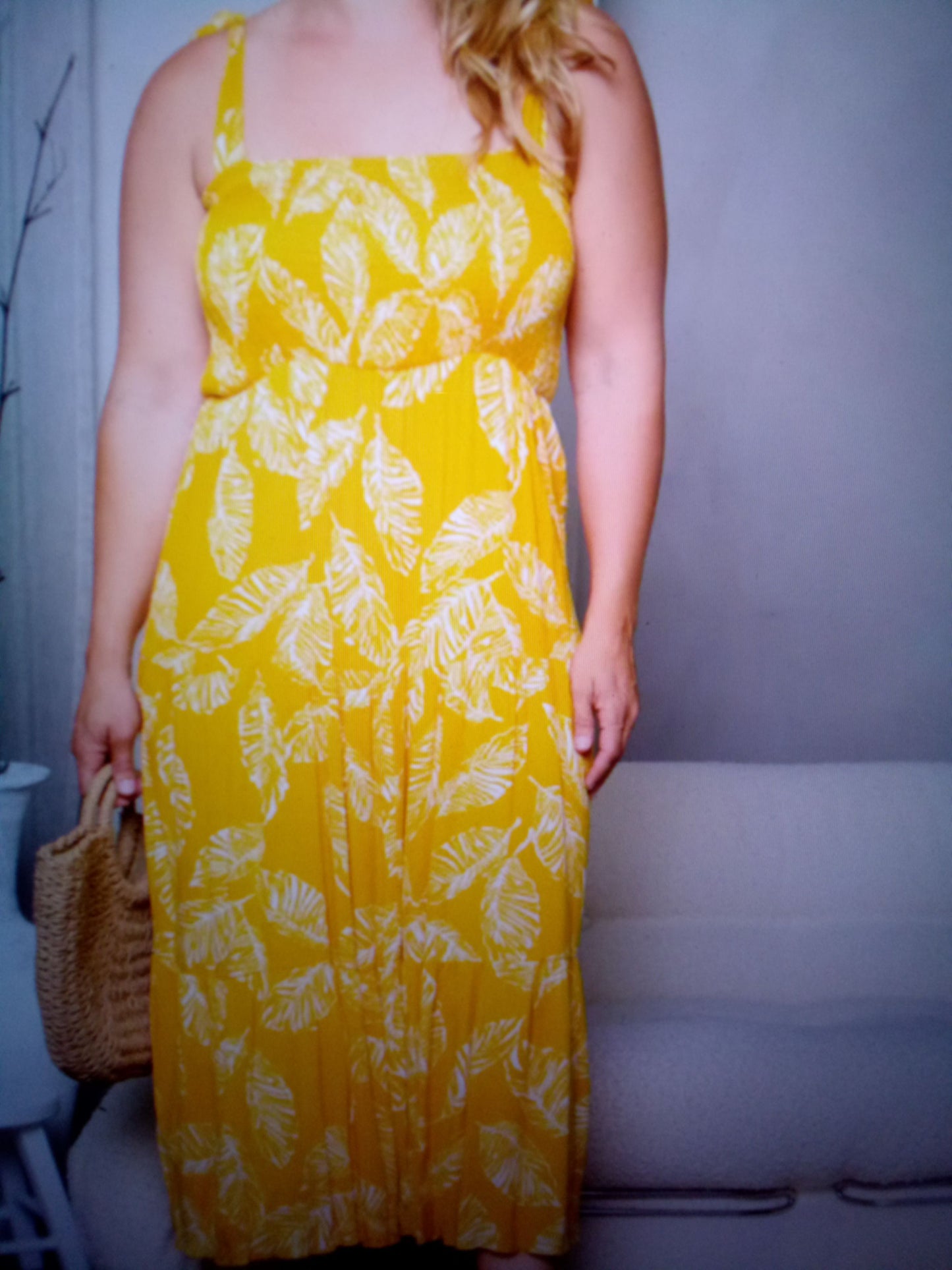 Smock Leaf Maxi Dress