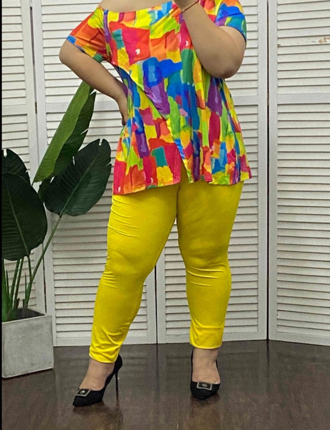 Plus Size Tie Dye Top & Pants Set