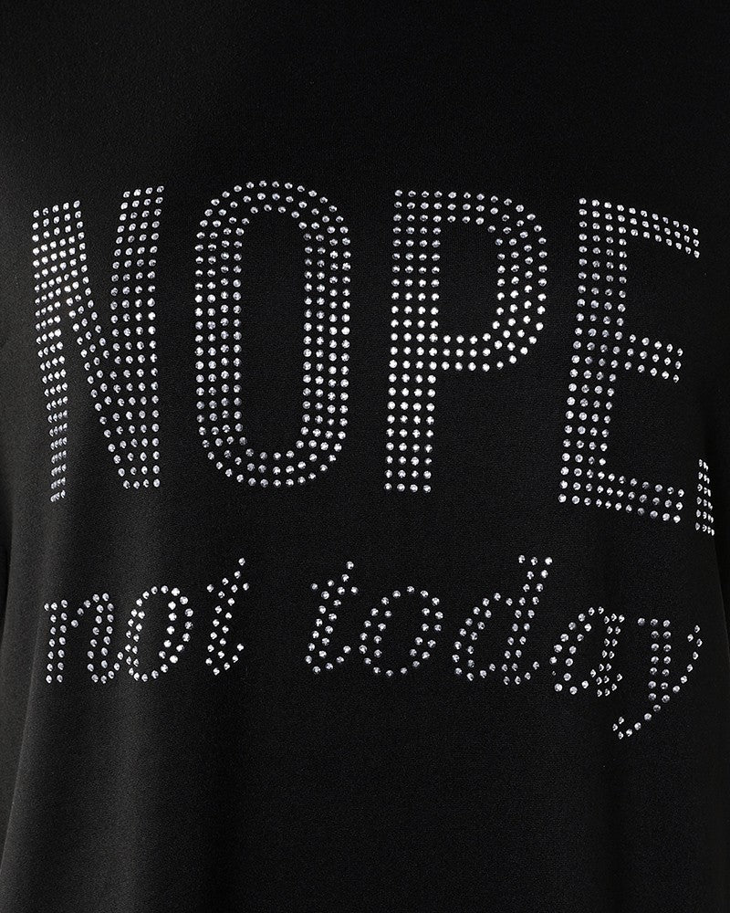 Short Sleeve Rhinestone Letter Pattern T-shirt